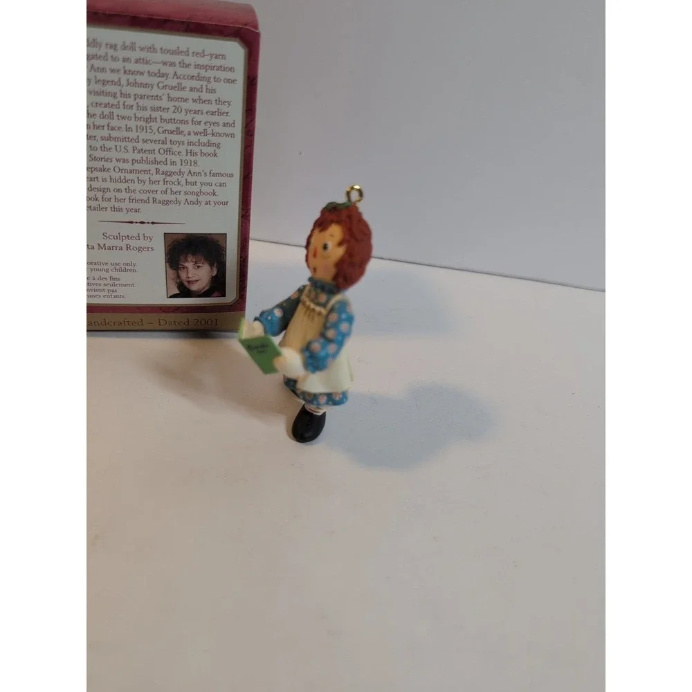 2001 Raggedy Ann & Andy Hallmark Keepsake Handcrafted Christmas Ornament W/ Box